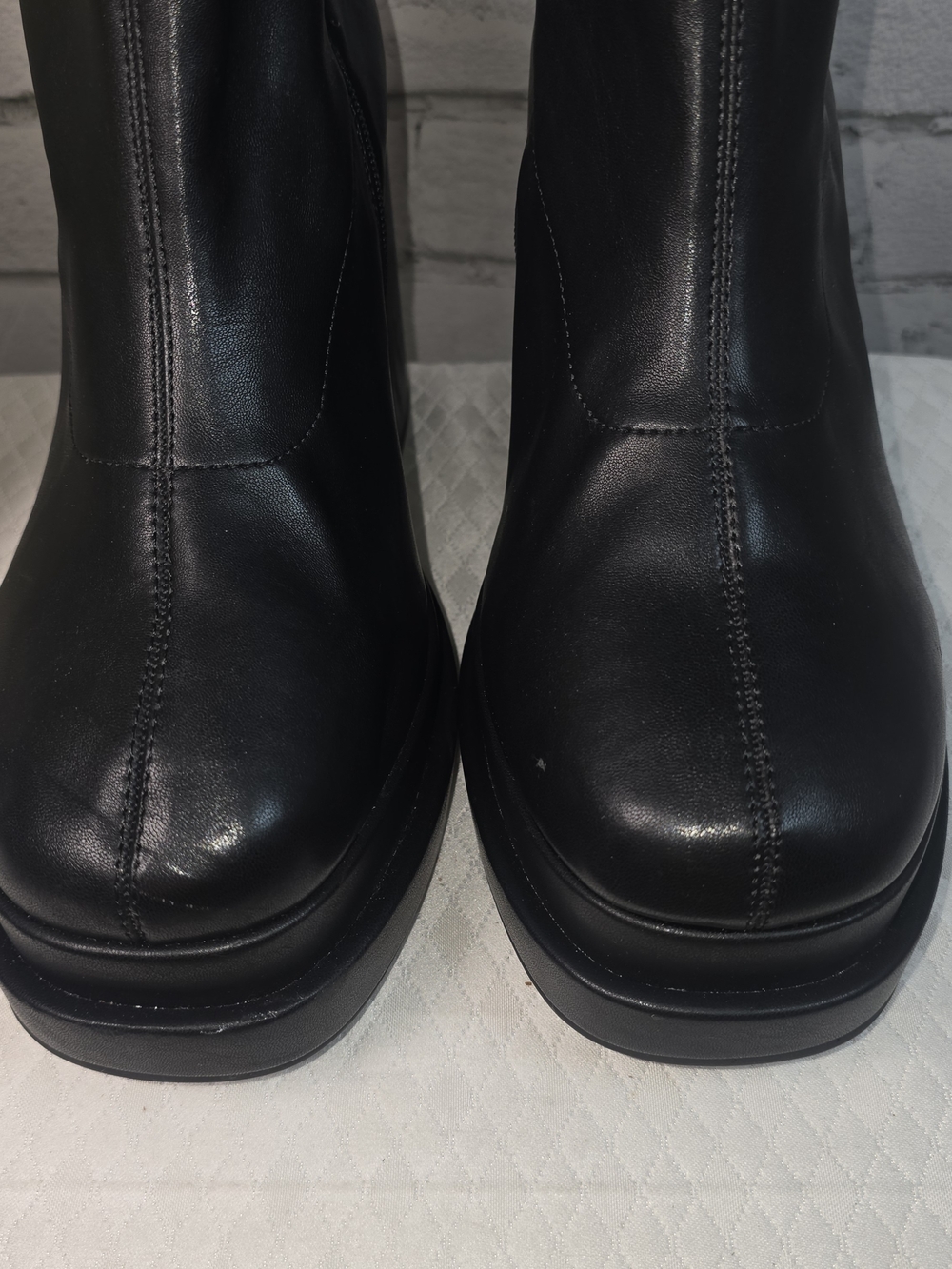 TORRID CHUNKY DOUBLE PLATFORM STRETCH KNEE HIGH BLACK BOOTS WOMENS SIZE 13 NWT - Picture 3 of 10